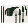 Generico Set Giardinaggio 8 Pezzi con Annaffiatoio 4L - Trapiantatori, Rastrello, Forca, Tridente, Estirpatore e Zappetta - Varianti Colore Grigio o Dark Forest - Attrezzi per Giardino (Dark Forest)