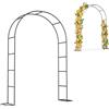 Aufun Arco per rose in metallo, 2,4 m, per giardino, traliccio per rose in acciaio verniciato a polvere, per piante per sostenere rose, decorazione da giardino 240 x 140 x 38 cm (nero)