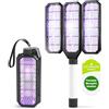 PTHTECHUS 2 in 1 Lampada Antizanzare Elettrica, Elettrico Zanzariera 2400V, USB Ricaricabile, Multifunzionale Racchetta Zanzare Elettrica per Desktop/Appeso/Portatile da Esterno Interno (Nero)