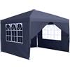 NAIZY Gazebo pieghevole, 2,5 x 2,5 m, impermeabile, stabile, invernale, pieghevole, con 4 pannelli laterali, finestre e borsa per il trasporto, tenda da giardino, protezione UV, gazebo per barbecue,
