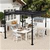 PEILU 3 x 3 m di pergola, robusto telaio in metallo, gazebo da giardino con protezione solare e vento, tetto apribile, per giardino, terrazza e balcone (nero)