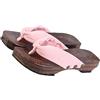 iplusmile Zoccoli Donna Design Giapponese Rosa Tacco Alto, Suola Piatta Antiscivolo in Legno e Gomma, Aspetto Raffinato e Confortevole per Impiego Casual nella Stagione Calda