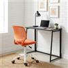 MEUBLE COSY Set Scrivania e Sedia da Ufficio Salvaspazio per Lavorare e Studiare da Casa, Nero + Mandarino