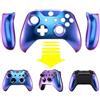 eXtremeRate Cover Grip per Xbox One S X Controller Model 1708,Custodia Frontale Case Scocca Copertura Impugnatura Shell Ricambio per Xbox One S X Joystick-Camaleonte Viola Blu