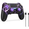 Reddening per Controller PS4, Joystick PS4 per PS4/Pro/Slim/PC, Controller PC con funzione Turbo, Tasto Posteriore, Doppia Vibrazione, Sensore Giroscopio a 6 Assi, Pannello Touch (Colore Viola)