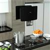 QUAHEAS Cappa a isola sospesa con sensore touch, display LCD, vetro temperato, 55 x 37 x 62-137 cm, 3 velocità, illuminazione LED, in acciaio inox, cappa aspirante per cucina, scarico e ricircolo