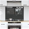 GeenYuu Pannello posteriore cucina grigio scuro in vetro temperato 80 x 60 cm con 4 fori preforati, resistente al calore, facile da pulire, ideale per cucine moderne e protezione durante la cottura