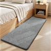Sour Lemon Tappeto moderno a pelo corto, lavabile, soffice, antiscivolo, per corridoio, ingresso, cameretta dei bambini, camera da letto, 80 x 300 cm, grigio chiaro e bianco