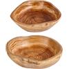 Generico Wooden Salad Bowl Set - Rustic & Multi-Functional Home Decor | Hand-Painted Key, Jewelry, Snack Bowls | Ideal For Kitchen, Entryway, Office, Party Serving, Farmhouse Chic Style, Natural Wood Material