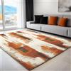 Generic Salotto Tappeto Colore ruggine terroso astratto Tappetini Decorativi Antiscivolo Per Area Rettangolare Giallo scuro Tappetino Per Interni In Moquette 90 x 150 cm tappeto del soggiorno