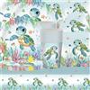 Shamoparty Turtle Ocean - Servizio per feste, 61 pezzi, motivo mare, colori blu, decorazione di compleanno, tovaglie, bicchieri di carta, tovaglioli, piatti di carta, adatto per 20 ospiti