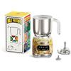 Hazel Quinn Montalatte Elettrico 5 in 1 per Cappuccino, Acciaio Inox e LED Touchscreen, Schiuma Latte Elettrico da 400 ML, Schiumatura a Caldo e a Freddo, Lavabile in Lavastoviglie, Stampa Floreale