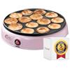 Bestron macchina per poffertjes dal design retrò, mini crepes, specialità olandese, macchina per pancake con rivestimento antiaderente e spia luminosa, collezione Sweet Dreams, colore: rosa