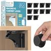 Dioxide Blocca Cassetti per Bambini，Chiudi Cassetti Bambini，Chiusura Cassetti per Bambini (10 Serrature + 2 Chiavi) Blocca Sportelli per Bambini per Armadi, Porte e Cassetti (Nero)