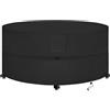 SIRUITON Copertura per Tavolo da Giardino,Tessuto Oxford 520D Resistente,Impermeabile,Antivento,Anti-UV,Copertura per Mobili Esterno con Sfiato d'Aria,Rotonda(Ø135x80cm) - Nero