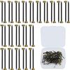 FAREASTSHOP 55 pezzi testa in ottone nero chiodi in acciaio per immagini, chiodi da appendere con scatola per dipinti, cornici, grucce
