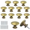 EUGENEKELLY 13 pezzi Pomelli Porte d'armadio a forma fungo, Rotond con foro singolo e viti abbinate, Maniglie mobili della antiche in ottone,30mm Rotonde Antiche,per Cassetti,Cucina