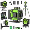 Tdyon Livella Laser Autolivellante 16 Linee, 4 X 360 °Livello Laser Autolivellante Verde, 2 x Batterie, Autolivellante, Supporto Rotante, Telecomando Cabina di Rilevamento (con Treppiede)