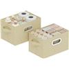 ENUMAIL Cestini Portaoggetti Aperte, Scatole di Stoccaggio Pieghevole, Contenitori per Armadio In Tessuto, Adatti per Armadi, Uffici, Camere da Letto, Set di 2, 26x20x17cm, Grigio e Beige
