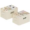 ENUMAIL Scatole di Stoccaggio con Maniglia, Organizer Armadio Aperto, Cesto Portaoggetti in Tessuto Pieghevole, Adatto per Camere da Letto, Soggiorni, Sale Studio, Set di 2, 26x20x17cm, Beige