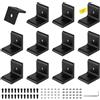 SUPAWAY Set di 12 Connettori Angolari, Fissaggio per Profilati in Alluminio 40x40, 40x80 Scanalatura 8 Angolari con Vite e Chiave Allen per Profilati in Alluminio, Rinforzi (Nero - 4040)