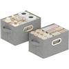 ENUMAIL Cubo di Stoccaggio in Tessuto, Organizer Armadio Aperto, Cesto Portaoggetti in Tessuto con Maniglia, Adatti per Armadi, Uffici, Camere da Letto, Set di 2, 26x20x17cm, Grigio