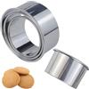 DAVIDJAMESCLARKE 4 pezzi stampi rotondi in acciaio inox, stampi per biscotti, molde para galletas, 3 misure, color argento, per biscotti, pane, panini, mini pizze, muffin, ciambelle, hamburger