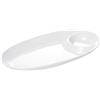 Ciieeo Piastra Ceramica Divisa Vassoio Colazione 10.83X5.51X1.18In Piatto Da Portata Per Snack Sushi Dessert Gnocchi Con Compartimento Salsa Per Casa E Ristorante