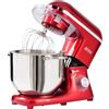 Kitchen in the box Impastatrice Planetaria, 7,5 Litri Impastatrice Professionale 1400W, 6 Velocità con Uncino Impastatore, Mescolatore e Frusta Sbattitrice (Rosso)