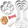 REBECCAHOWARD 6pcs Stampi in Silicone A Forma Di Zampa Di Cucciolo Di Cane E Osso 2 in 1 Per Biscotti in Acciaio Inox,per Dolcetti Fatti in Casa E Gatti,zampa Di Animali,ghiaccio