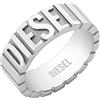 DIESEL Anelli da uomo in acciaio inossidabile, Argento chiaro, 10