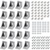EYPINS 20 Pezzi Staffa Angolare 3030 Profilo Estruso in Alluminio Scanalatura 8,Staffa a Forma di Lcon 40 Viti, 40 Dadi, 40 Rondelle(35x35x28 mm)