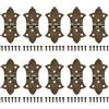 SEIWEI Cerniere decorative con viti, color bronzo antico, pieghevoli, 6 fori, per scatole di legno, armadietti, portagioie (confezione da 10)