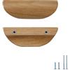 Evionlin - 4 maniglie in legno di quercia, angolo obliquo, 11,2 cm, per ante di armadio, stile antico, in noce, maniglia lunga per cassetto di armadio