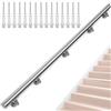 FREEAMG Corrimano per scale in acciaio inox, 300 cm, per interni ed esterni, antiscivolo, per scale, corridoi, verande, soffitte e giardini.