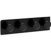 Ambrosya - Portasciugamani Autoadesivo in Acciaio Inossidabile in Nero - Gancio Bagno Staffa Asciugamano Adesivo (Acciaio Inossidabile (Nero), 1 x 4)