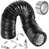 Dexpally 3M Tubo Flessibile in Alluminio 80mm Tubo di Ventilazione Flessibile in Alluminio PVC Condotti Tubo per Cappa Aspirante con 2 Fascette Stringitubo in Acciaio
