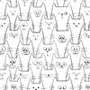 AMIGO Carta da parati autoadesiva con motivo di gatti - bianco/nero Simpatici animali dei cartoni animati, vinile, impermeabile e facile da pulire 44x300cm