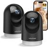 WOLFANG Telecamera Wi-Fi Interno 2K, Telecamera per Cani con Rilevamento Movimento e Visione Notturna, Baby Monitor con Audio Bidirezionale, Compatibile con Alexa/Google, Senza Canone Mensile, 2 Pezzi