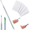 TIESOME Spingi cuticole a doppia estremità, con 10 fogli di carta vetrata Cuticle Pusher Remover, strumento professionale per cuticole e pedicure (colore)