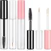 Molain Bottiglia di Mascara Vuota con Bacchetta per Ciglia, Tubi Trasparenti Vuoti di Lucidalabbra, Tubo Contenitore Eyeliner Riutilizzabile Contenitore Mascara Vuoto Portatile (nero+bianco+rosa, 5ml)