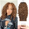 Renyarch Miracle Burmese Curly Mini Knots Crochet Human Hair - Extension Capelli Veri Pre-Separati per Donne Nere, 2 pezzi 50g Crochet Braids Water Wave Nodi Invisible Knotless, 18 pollici 27#