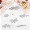 CYUXING Set di 6 eleganti accessori per capelli da sposa con strass argentati, forcine a foglia con cristalli e mollette per capelli da donna, accessori scintillanti per matrimoni, feste