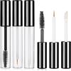 Molain Bottiglia di Mascara Vuota con Bacchetta per Ciglia, Tubi Trasparenti Vuoti di Lucidalabbra, Tubo Contenitore Eyeliner Riutilizzabile Contenitore Mascara Vuoto Portatile (nero, 5ml)
