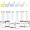 Nicedeco Kit Smalto Semipermanente Unghie Macarons Unghie Smalti Gel per Unghie Lampada UV LED Soak Off Nail Polish Normal Set 1, 6x8ML