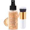 Ceboic Body Glitter Oil, Spray Glitter Corpo Viso, Olio Corpo Scintillante, Lunga Durata Luminoso Evidenziatore Liquido, Glitter Per Il Corpo per Carnevale Halloween Natale Festival Makeup (Oro Rosa)