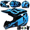 CMADJT Casco da motocross con occhiali maschera e guanti caschi integrali da moto fuoristrada per esterni cross country mountain bike per uomini donne adolescenti adulti, omologato DOT,Color E-M
