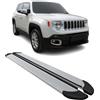 OMAC Sottoporta Laterali Pedane Laterali Schweller compatibile con Jeep Renegade 2015-2024 Alu Grigio