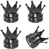 PATIKIL 4 Pcs Crown Tire Valve Stem Caps Cappucci Valvola Pneumatici Nero