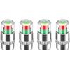 QitinDasen 4 Pezzi Argento Auto Pneumatico Valvola Tappo, Coprivalvola Schrader, Cappucci Valvola Monitoraggio Pressione Pneumatico, Copertura Antipolvere Valvola Pneumatico